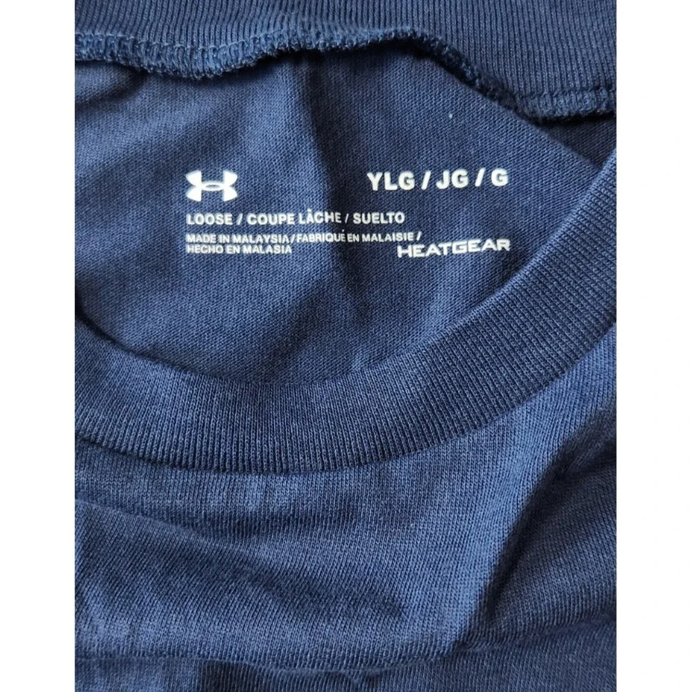 Under Armour Kids Freedom HeatGear Navy Blue Graphic T-Shirt YLG‎ Large